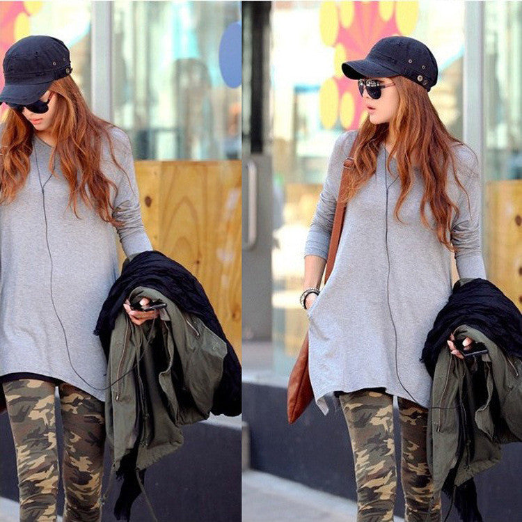 CAMOUFLAGE SKINNY SLIM ELASTIC HIGH WAIST LEGGINGS