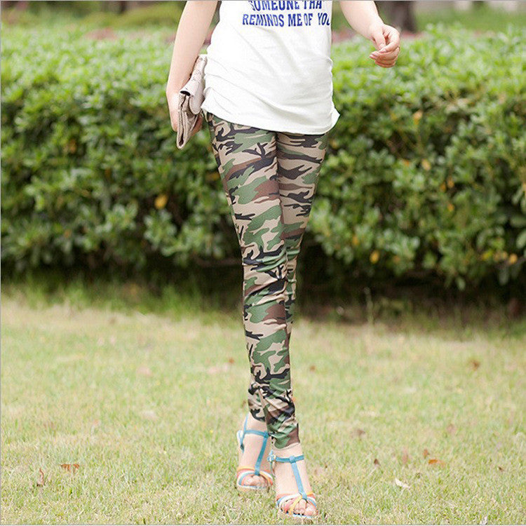 CAMOUFLAGE SKINNY SLIM ELASTIC HIGH WAIST LEGGINGS