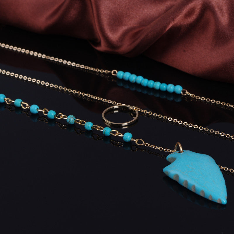RETRO ARROW BEADS LONG NECKLACE
