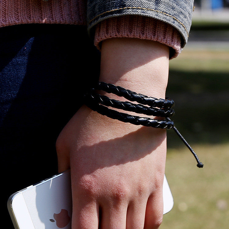 MULTILAYER LEATHER BRAIDED BRACELET