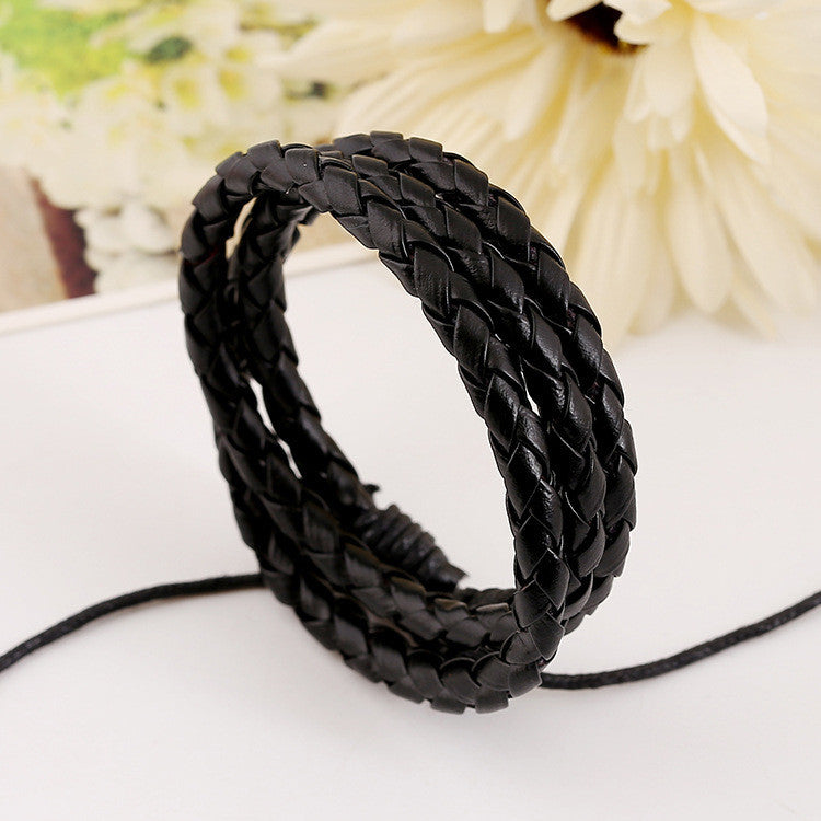 MULTILAYER LEATHER BRAIDED BRACELET
