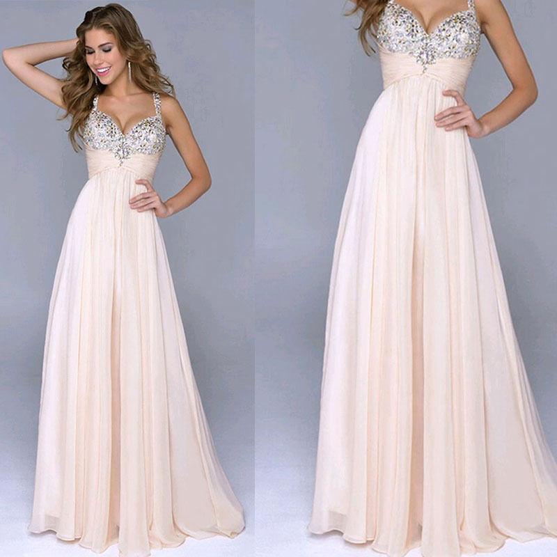Pleated Straps Sequined Ruched Long Prom Dress