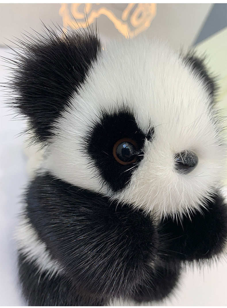 CUTE MINK FUR PANDA KEYCHAIN - BAG ACCESSORY