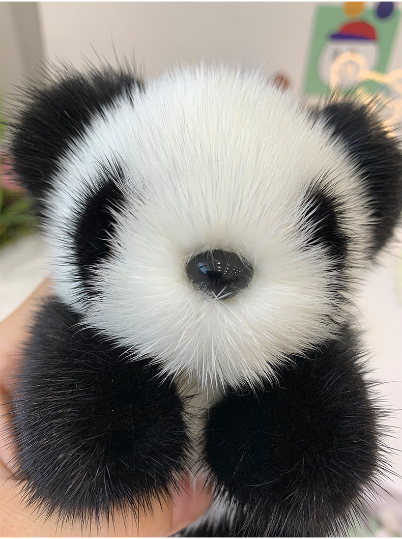 CUTE MINK FUR PANDA KEYCHAIN - BAG ACCESSORY