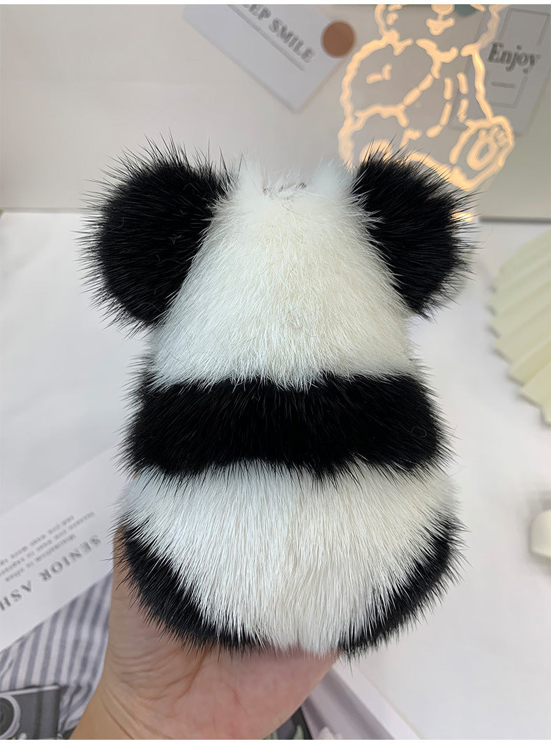 CUTE MINK FUR PANDA KEYCHAIN - BAG ACCESSORY