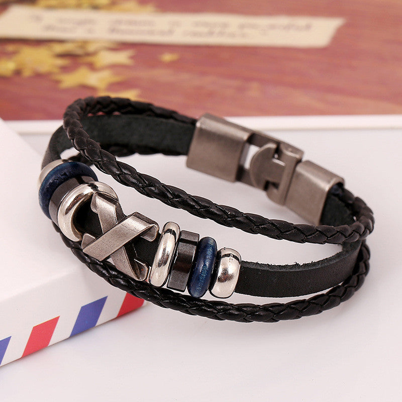 RETRO STYLE WOVEN MULTILAYER BEADED BRACELET