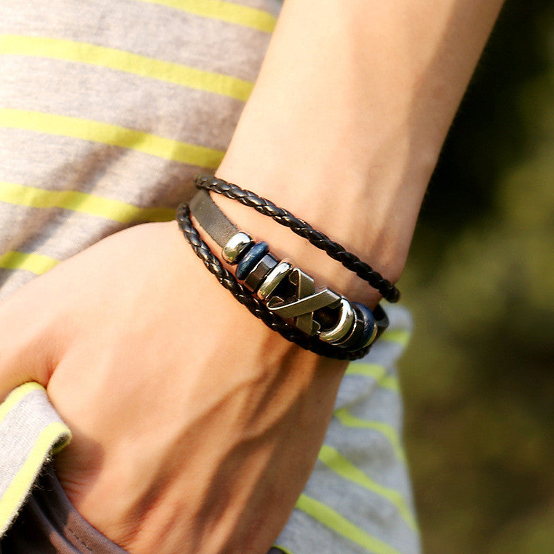 RETRO STYLE WOVEN MULTILAYER BEADED BRACELET