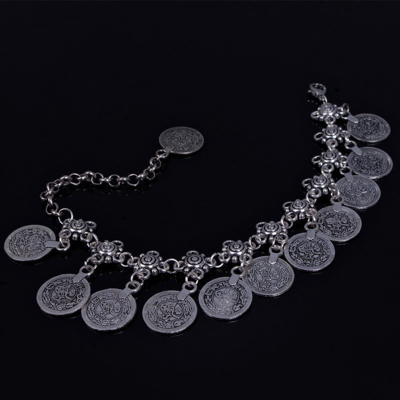 RETRO COIN TASSEL ANKLET