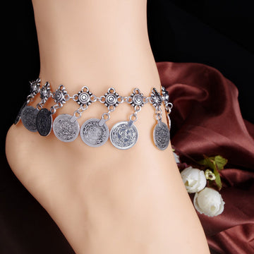 RETRO COIN TASSEL ANKLET