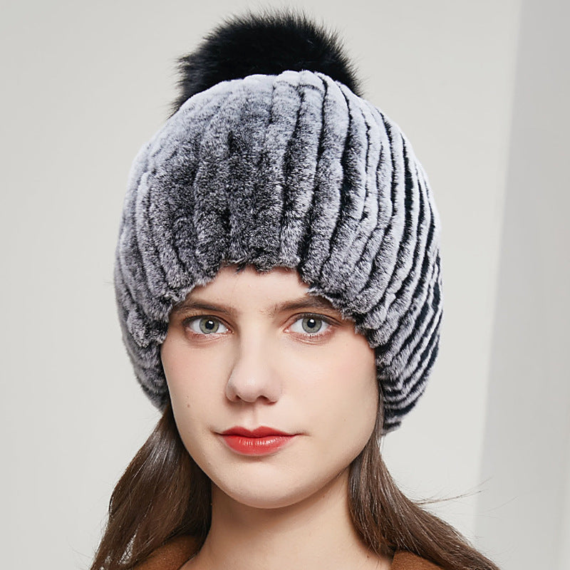 OTTER RABBIT FUR WARM EAR PROTECTION FOX FUR RABBIT FUR HAT