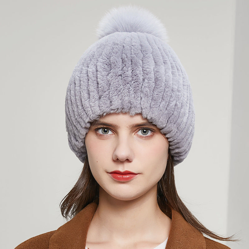 OTTER RABBIT FUR WARM EAR PROTECTION FOX FUR RABBIT FUR HAT