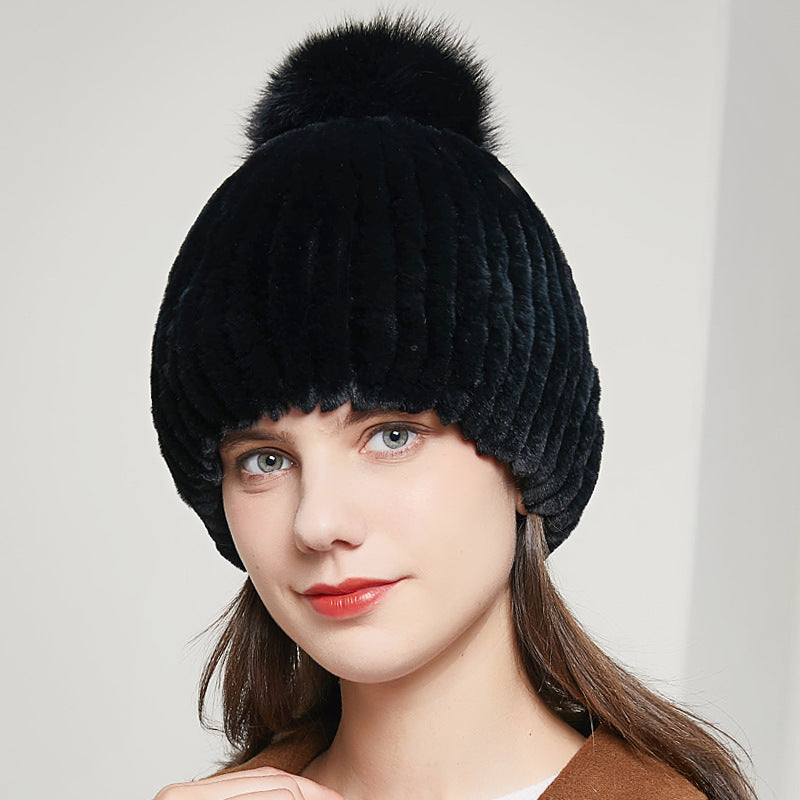 OTTER RABBIT FUR WARM EAR PROTECTION FOX FUR RABBIT FUR HAT