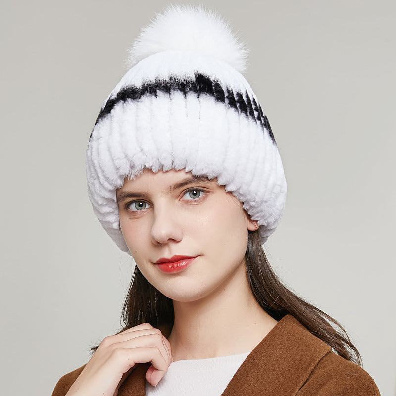 OTTER RABBIT FUR WARM EAR PROTECTION FOX FUR RABBIT FUR HAT