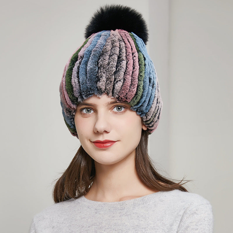 OTTER RABBIT FUR WARM EAR PROTECTION FOX FUR RABBIT FUR HAT