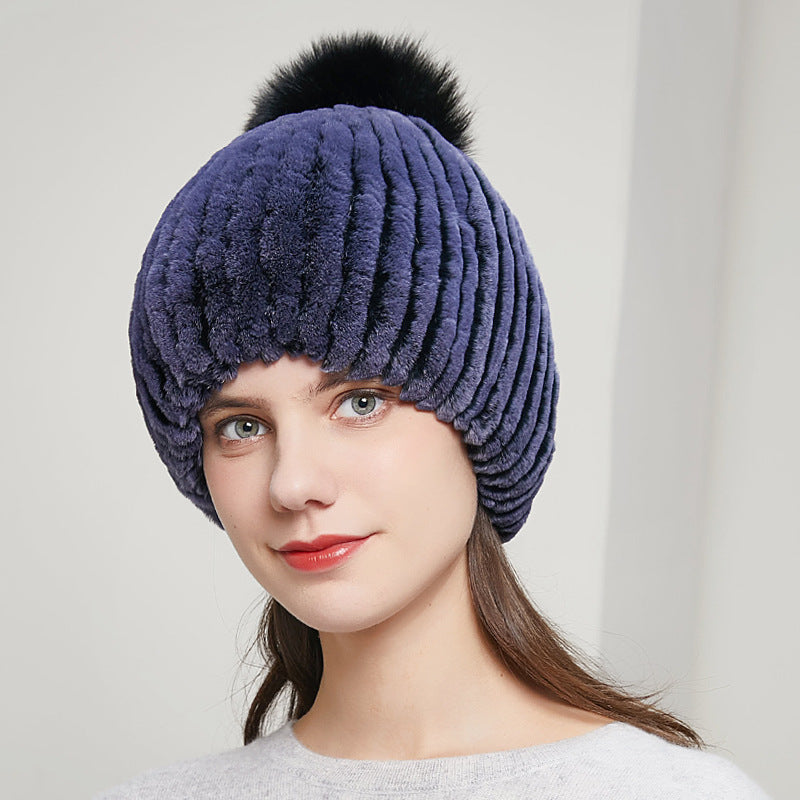 OTTER RABBIT FUR WARM EAR PROTECTION FOX FUR RABBIT FUR HAT