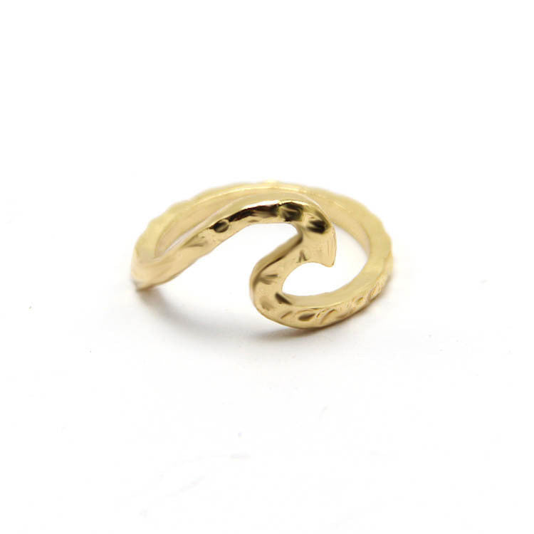 Alloy silver plated simple wave ring