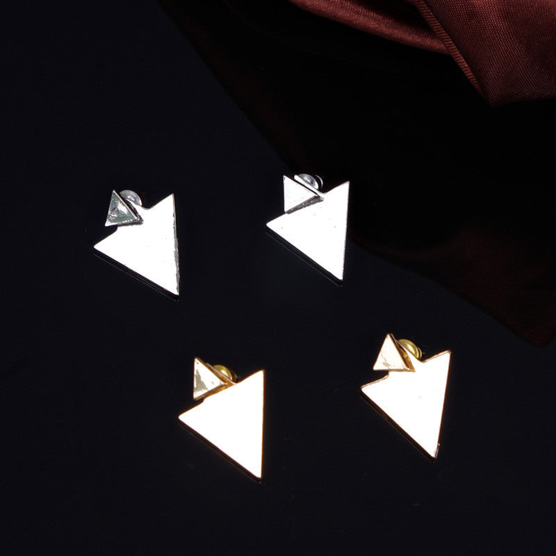 STREET FASHION ASYMMETRIC GEOMETRIC TRIANGLE EARRINGS