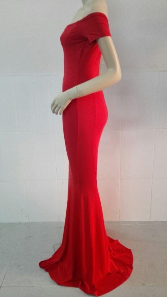 Sexy Off Shoulder Red Mermaid Long Party Floor Length Dress