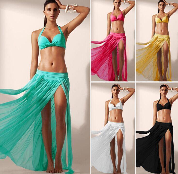 Mesh Beach Long Split Bikini Cover Up