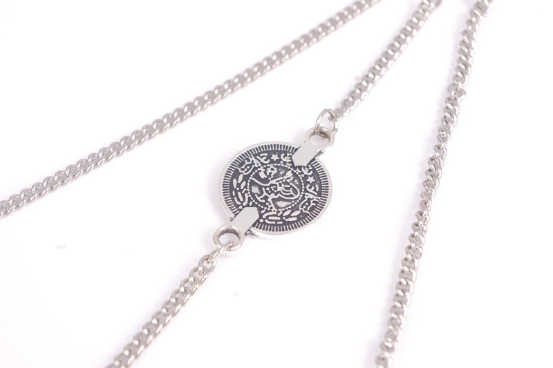 EXAGGERATE FASHION COIN TASSEL LEG CHAIN