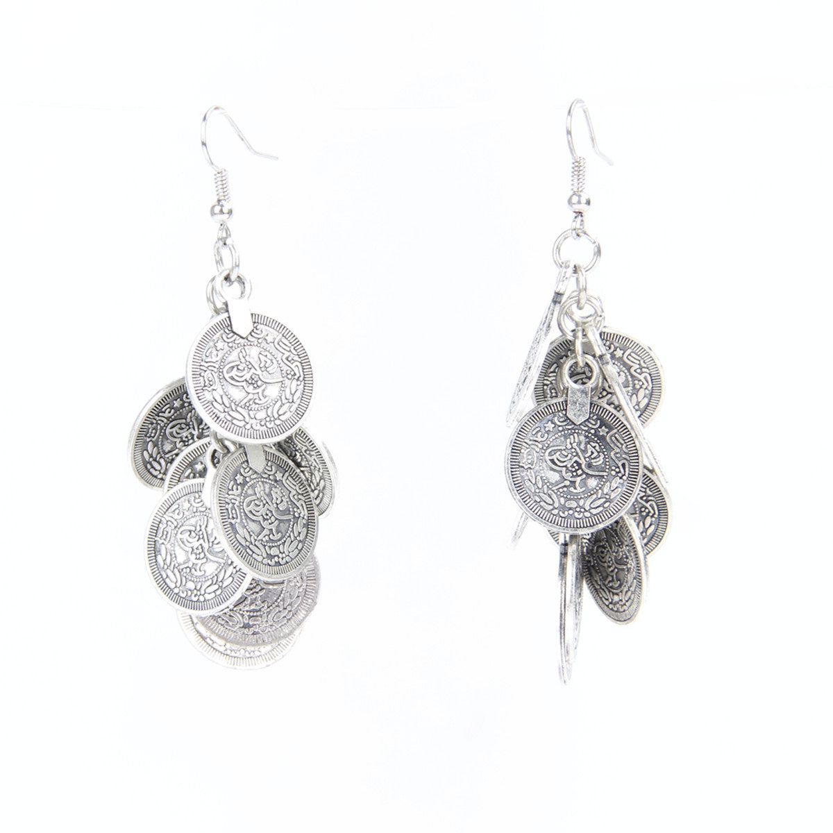 RETRO COINS TASSEL EARRINGS