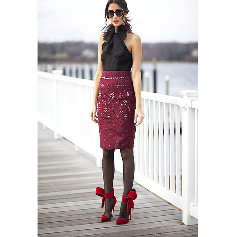 Charming Removable Big Bow High Heel Heels Shoes