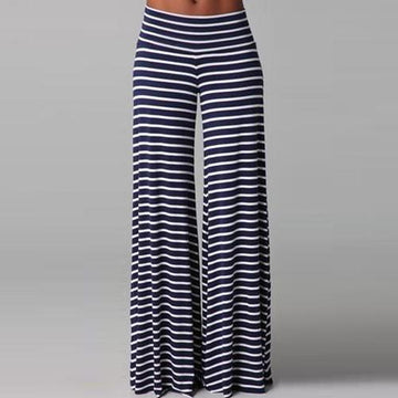 Striped Bodycon Fresh Fashion High Waist Bell-bottom Pants