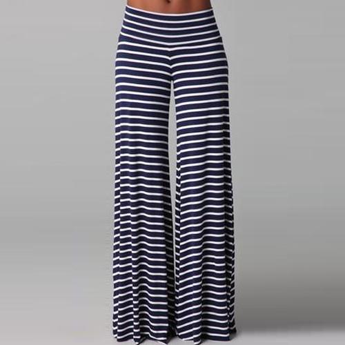 Striped Bodycon Fresh Fashion High Waist Bell-bottom Pants