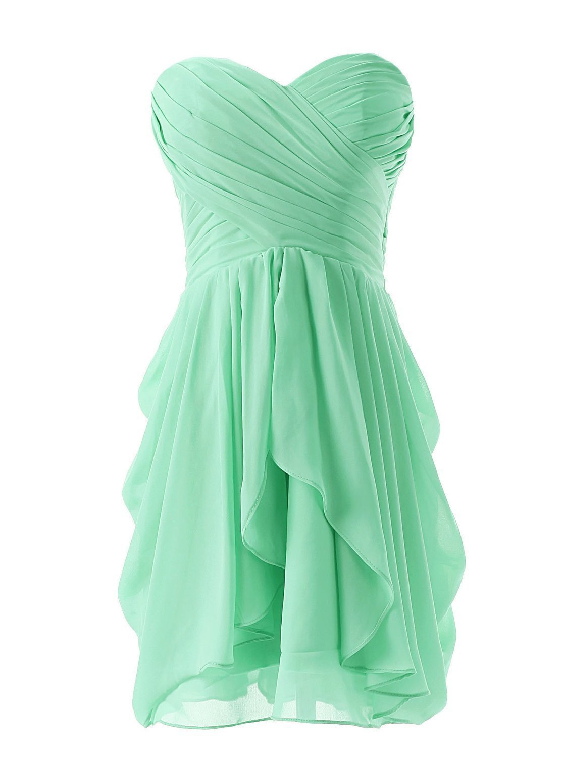 Sterpless Solid Color Irregular Ruffles Homecoming Party Dress