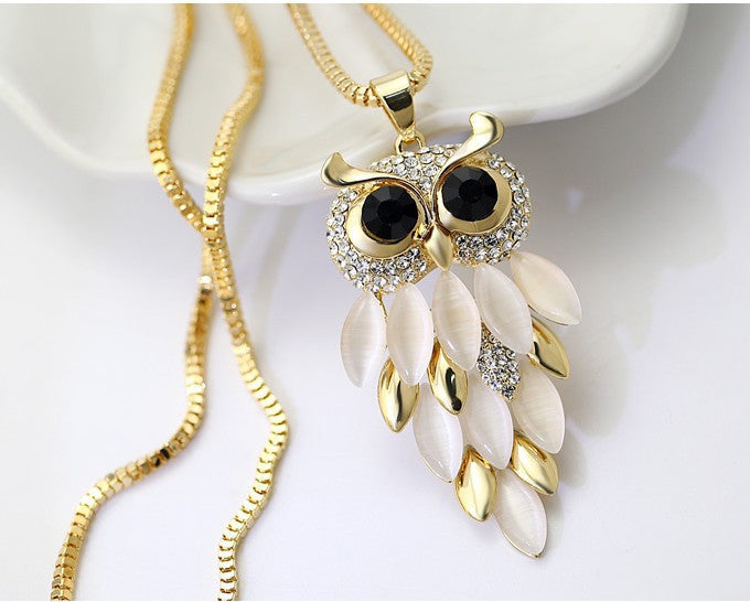 UPSCALE OWL CLOTHING CHAIN EUROPE FASHION PENDANT NECKLACE