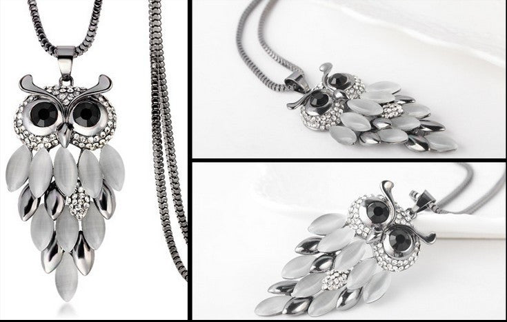 UPSCALE OWL CLOTHING CHAIN EUROPE FASHION PENDANT NECKLACE