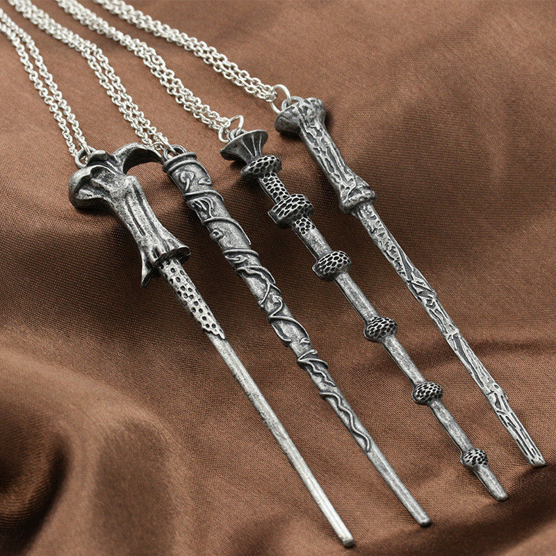 Alloy Ornament Magic Wand Necklace