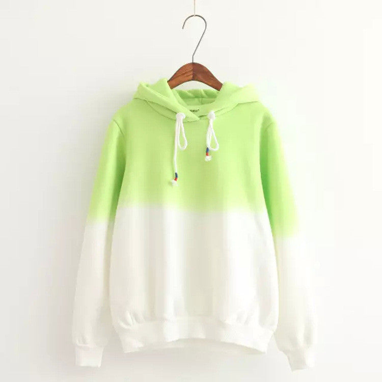 Gradient Color Korean Hooded Long Sleeves Hoodie - May Your Fashion - 3