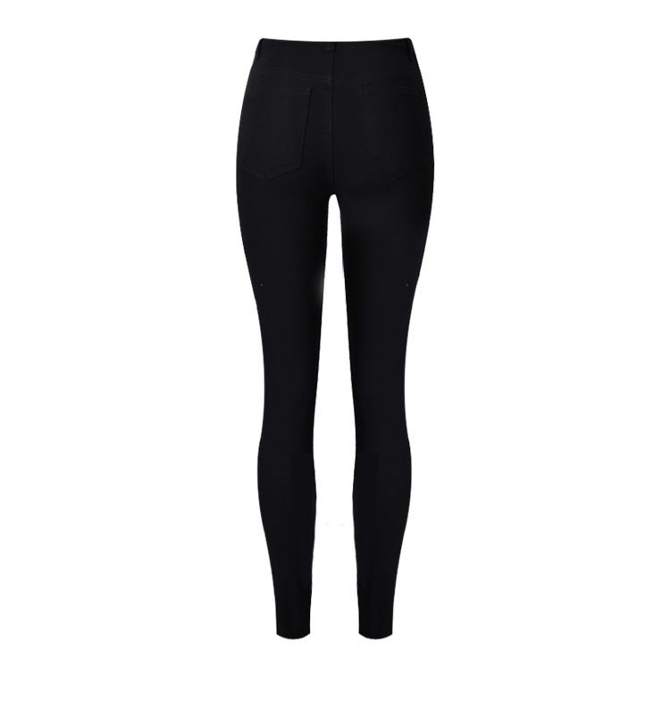 Slim Elastic Ripped High Waist Straight Jeans