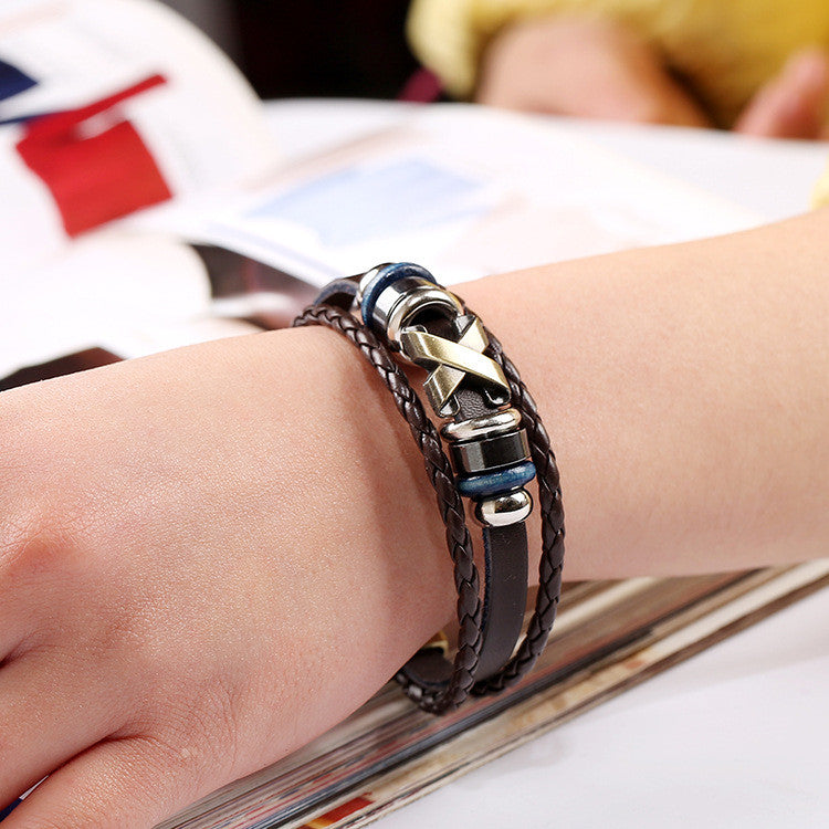 RETRO STYLE WOVEN MULTILAYER BEADED BRACELET