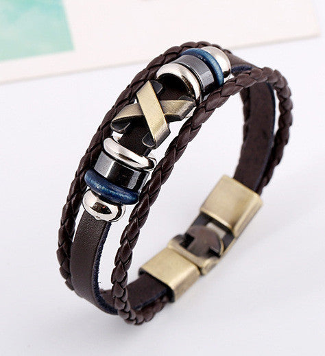 RETRO STYLE WOVEN MULTILAYER BEADED BRACELET