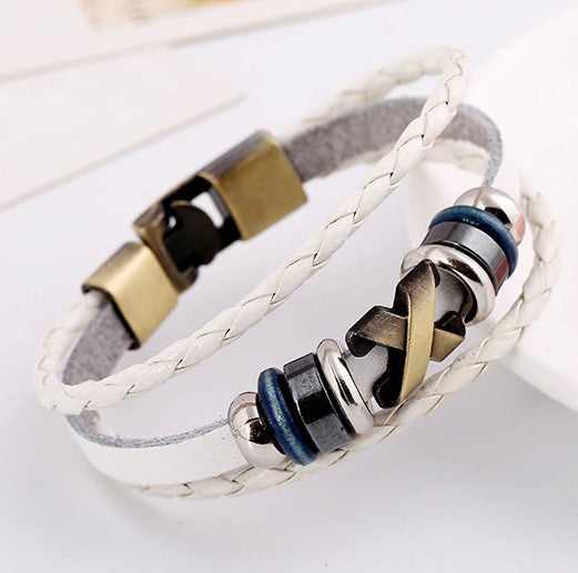 RETRO STYLE WOVEN MULTILAYER BEADED BRACELET