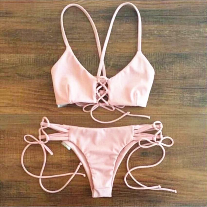 Flower Print Cross Wrap Strappy Bikini Set Swimwear - Meet Yours Fashion - 5