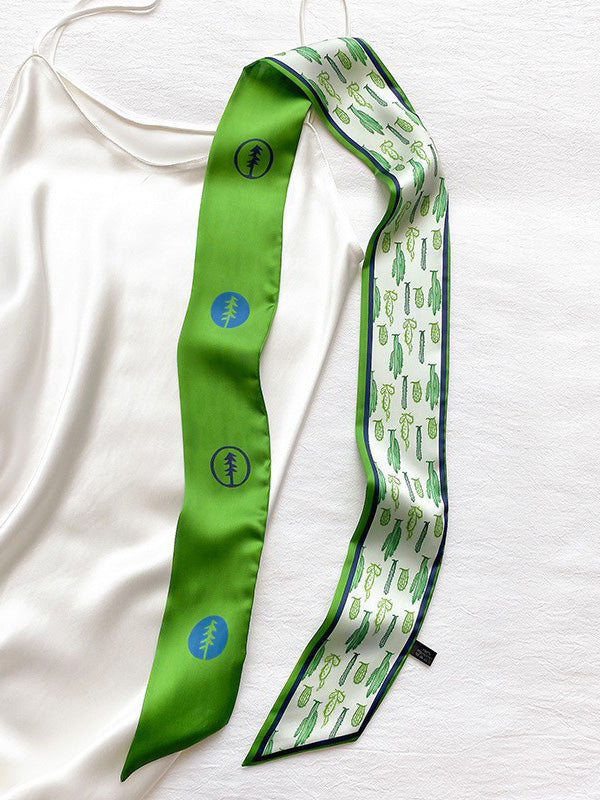CHIC SILK IMITATION CACTUS PRINT SCARF