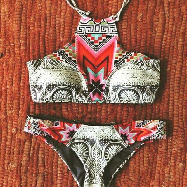 Flower Print Cross Wrap Strappy Bikini Set Swimwear - Meet Yours Fashion - 7