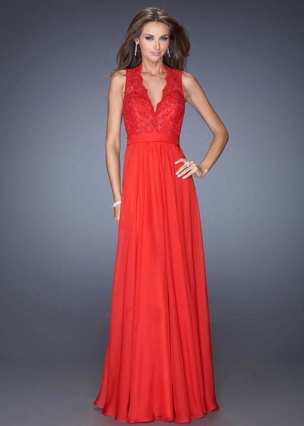 Lace Pure Color Sleeveless Backless V-neck Long Dress