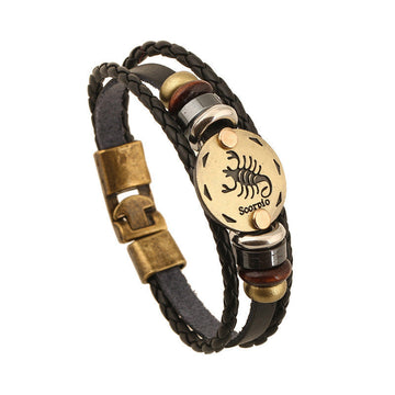SCORPIO HAND WOVEN LEATHER BRACELET