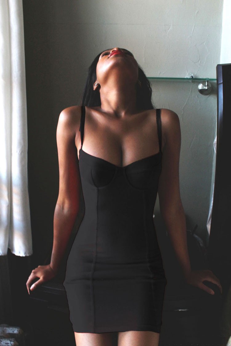 Spaghetti Strap Bodycon Sheath V-neck Backless Sexy Dress