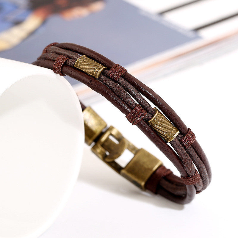 MULTILAYER WOVEN LEATHER BRACELET