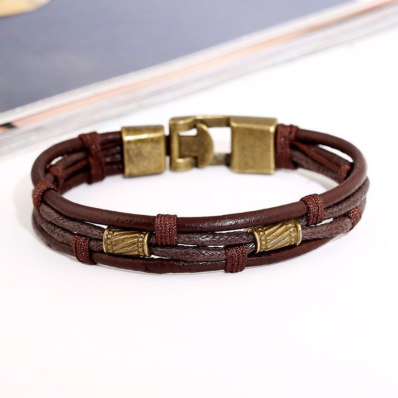 MULTILAYER WOVEN LEATHER BRACELET