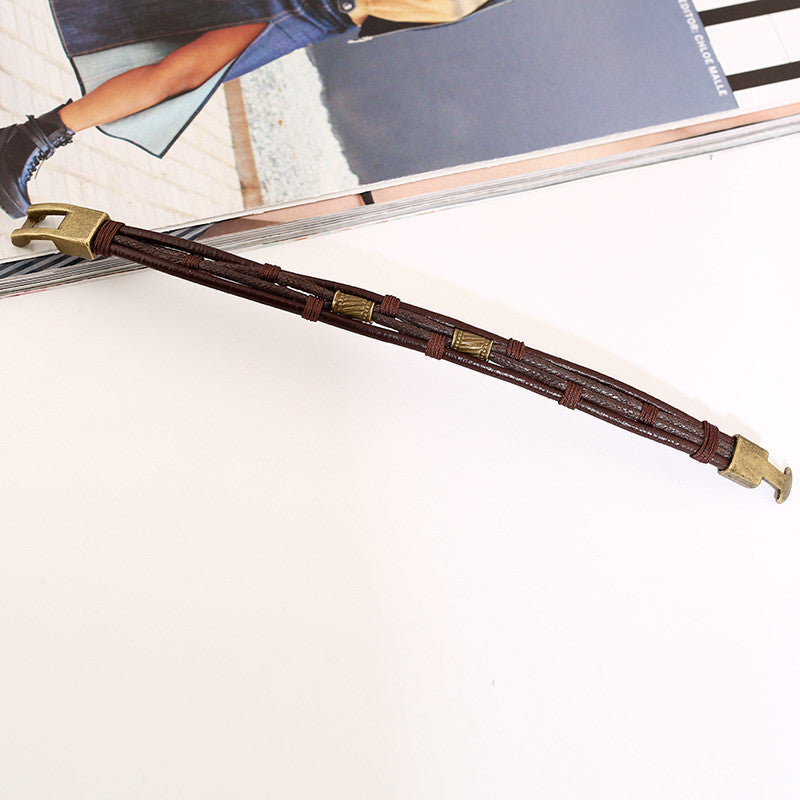 MULTILAYER WOVEN LEATHER BRACELET