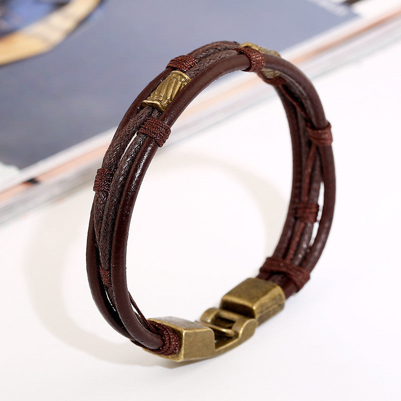 MULTILAYER WOVEN LEATHER BRACELET