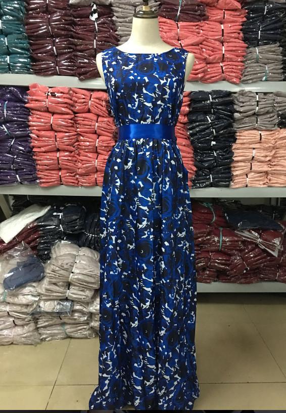 Open Back Floral Sleeveless Long Party Dress