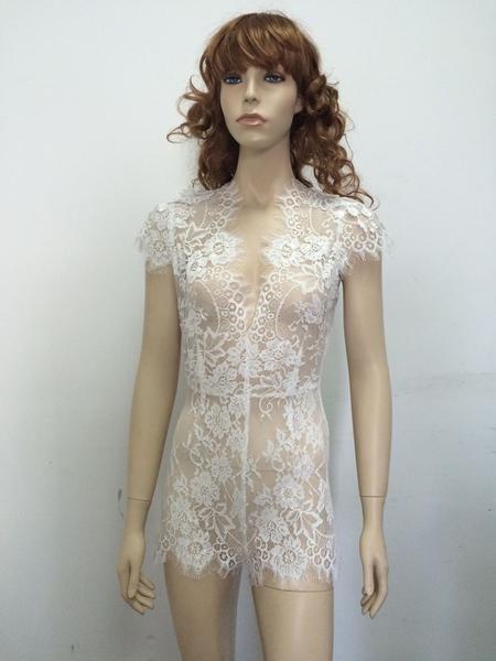 Sexy See Through Halter White Lace Triangle Jumpsuit