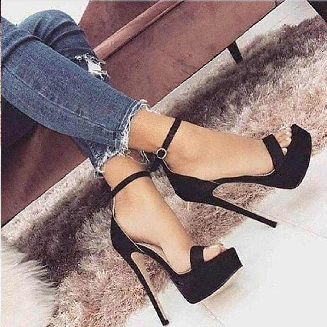 NIGHTCLUB WATERPROOF PLATFORM SUPER HIGH-HEELED SANDALS